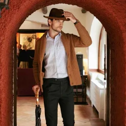 New Cashmere Brown Cardigan For Men