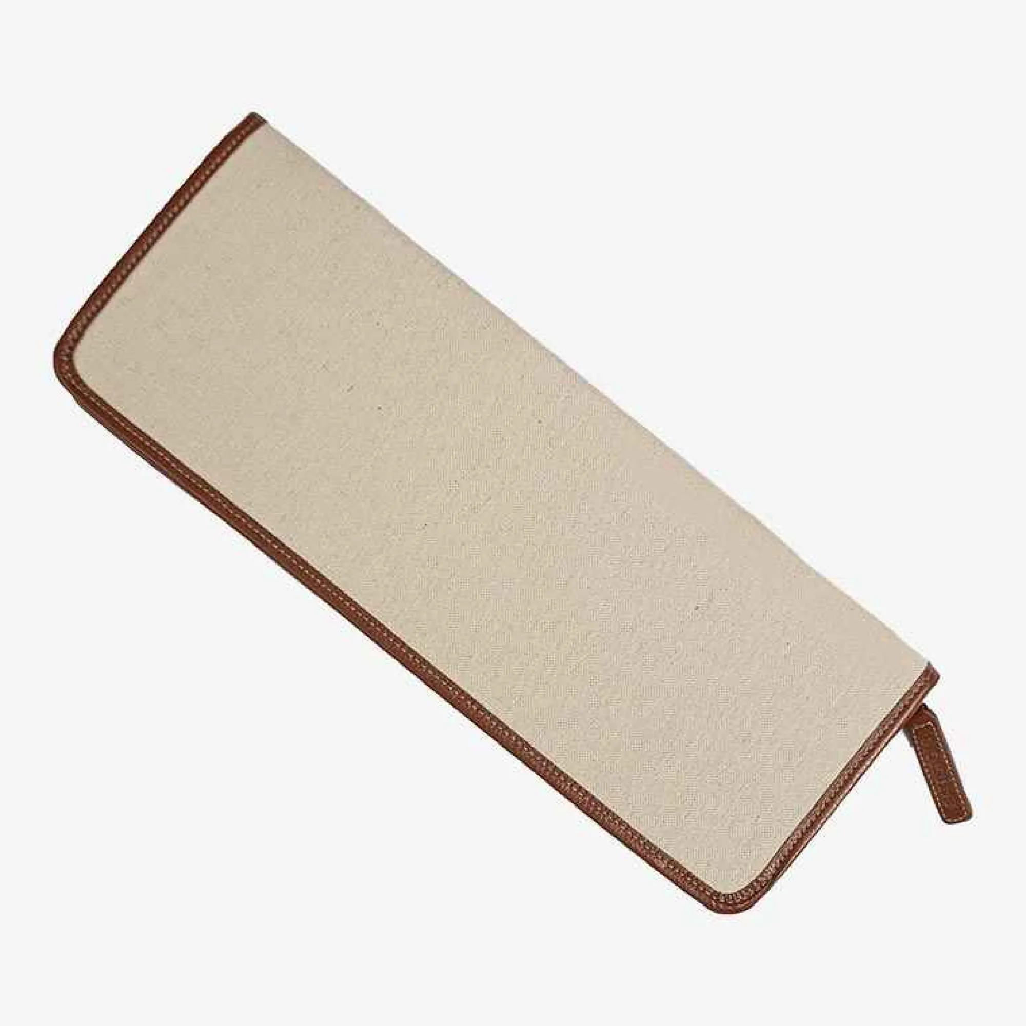 For Men-Battistoni Leather Inserts Tie-Case - Tan