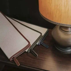 For Men-Battistoni Leather Inserts Tie-Case - Tan