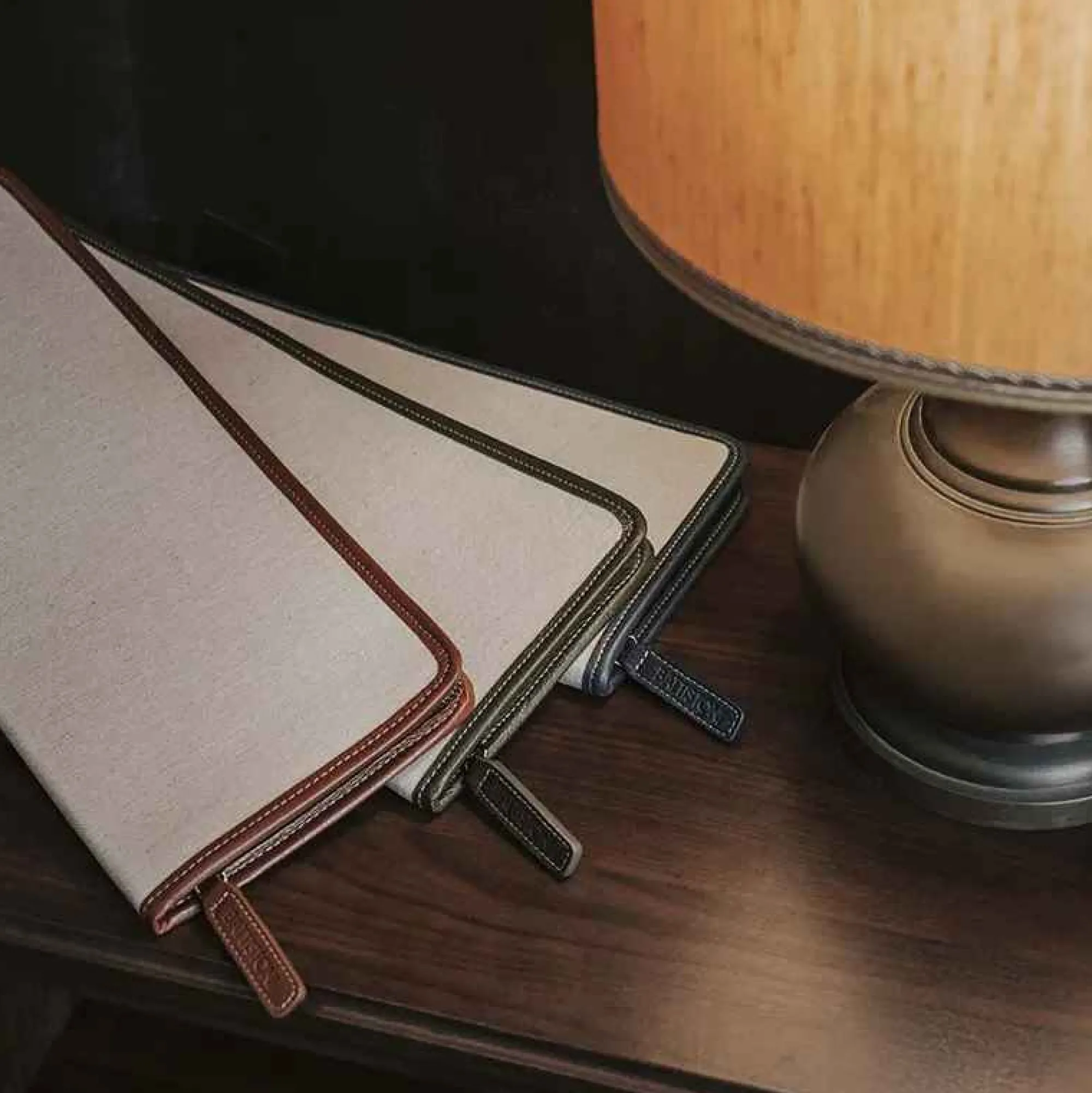 For Men-Battistoni Leather Inserts Tie-Case - Green