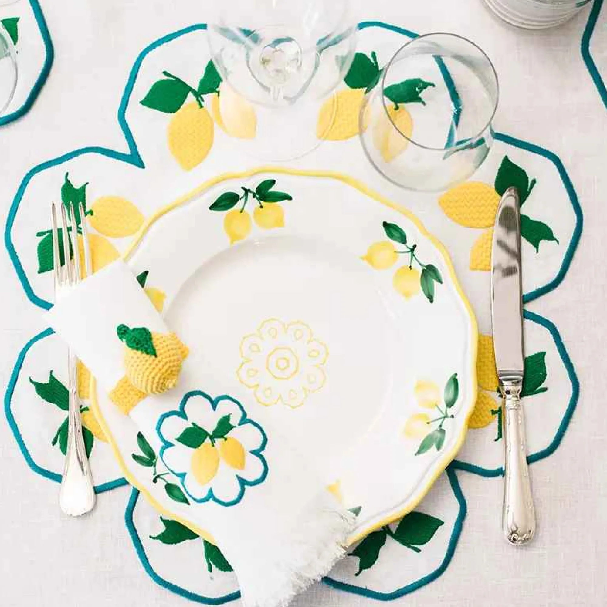 Tableware-CIBELLE Napkins Limoni - Set Of 2