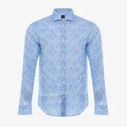 Light Blue Sean Shirt With Paisley Print For Men