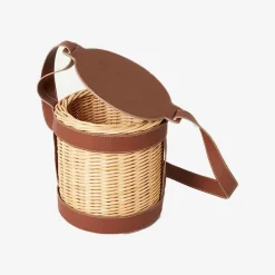 Lily Leather Basket With Shoulder Carry Bags & Accessories
