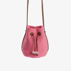 Discount Nirmala Raffia Bucket Bag Pink Bags & Accessories