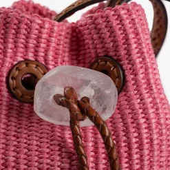 Discount Nirmala Raffia Bucket Bag Pink Bags & Accessories