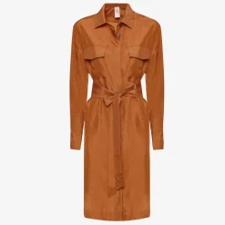 Sale Burned Orange Chemisier Dress Dresses