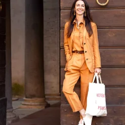 Burned Orange Deconstructed Blazer Outerwear