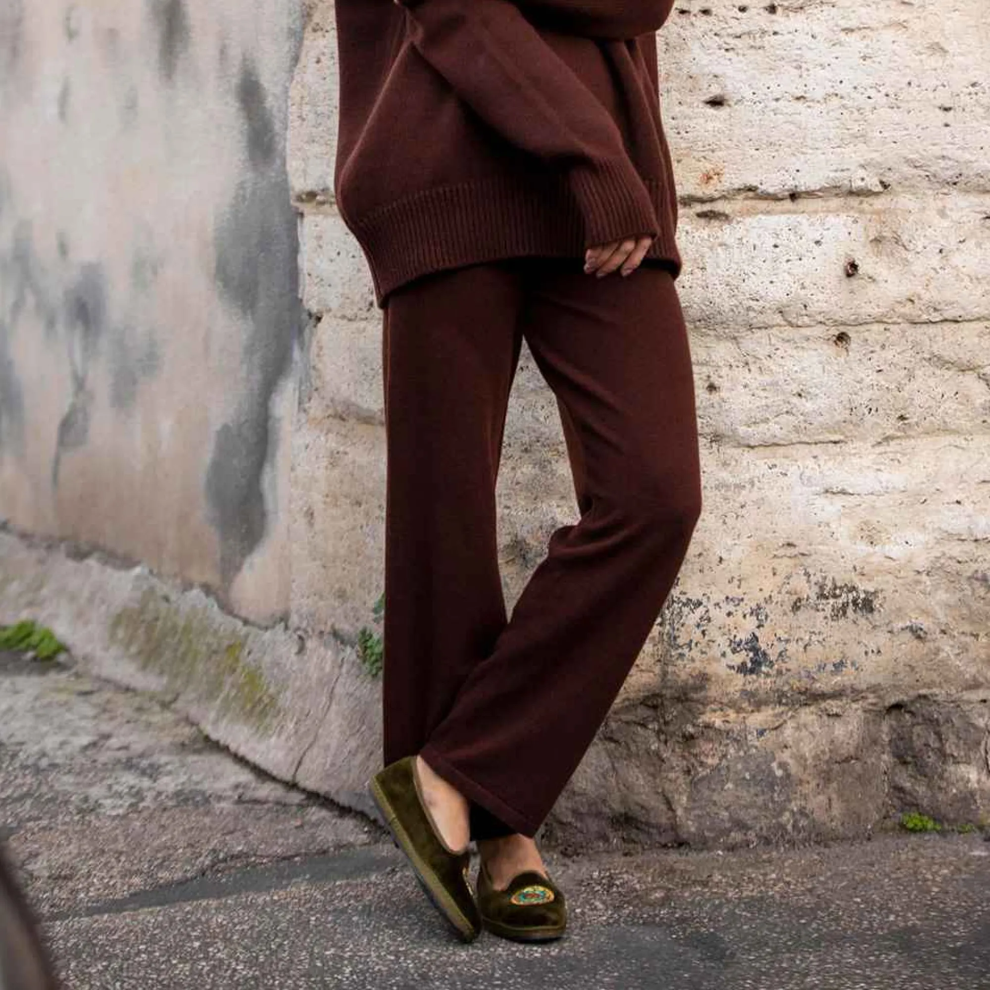 Bottoms-ISSIMO Cashmere Lounge Sweatpants - Cocoa