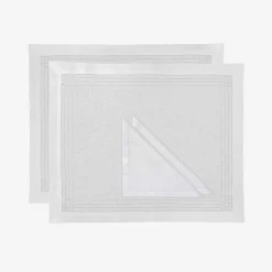 New Hemstitch Embroidered Placemat And Napkin - Set Of 2 Tableware