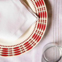 New Hemstitch Embroidered Placemat And Napkin - Set Of 2 Tableware