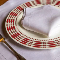 New Hemstitch Embroidered Placemat And Napkin - Set Of 2 Tableware