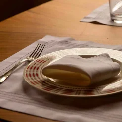 New Hemstitch Embroidered Placemat And Napkin - Set Of 2 Tableware