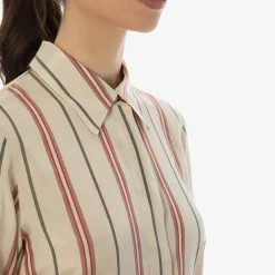 Hot X Alberto Biani Striped Silk Shirt Tops & T-Shirts