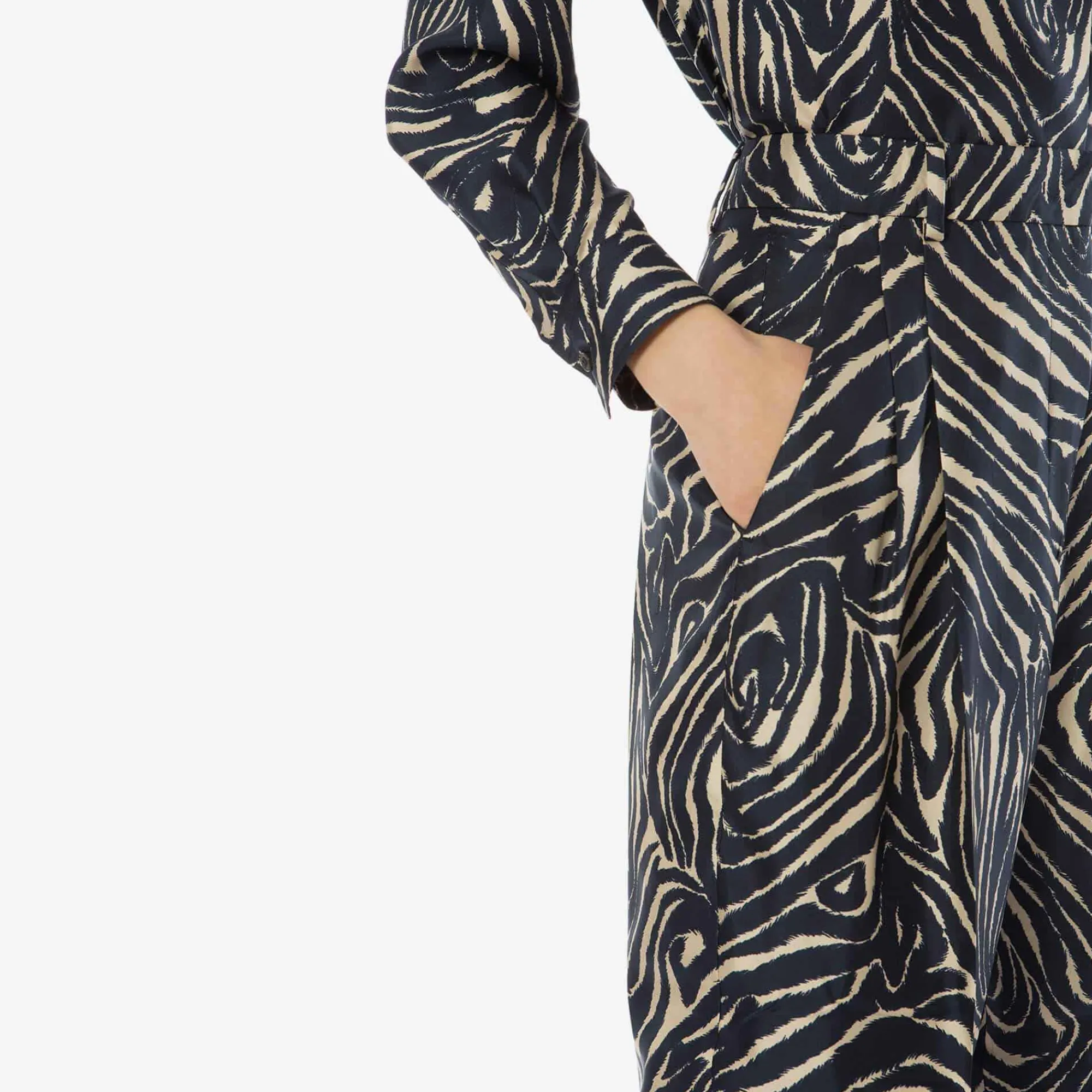 Outlet X Alberto Biani Zebra Pleated Pants Bottoms