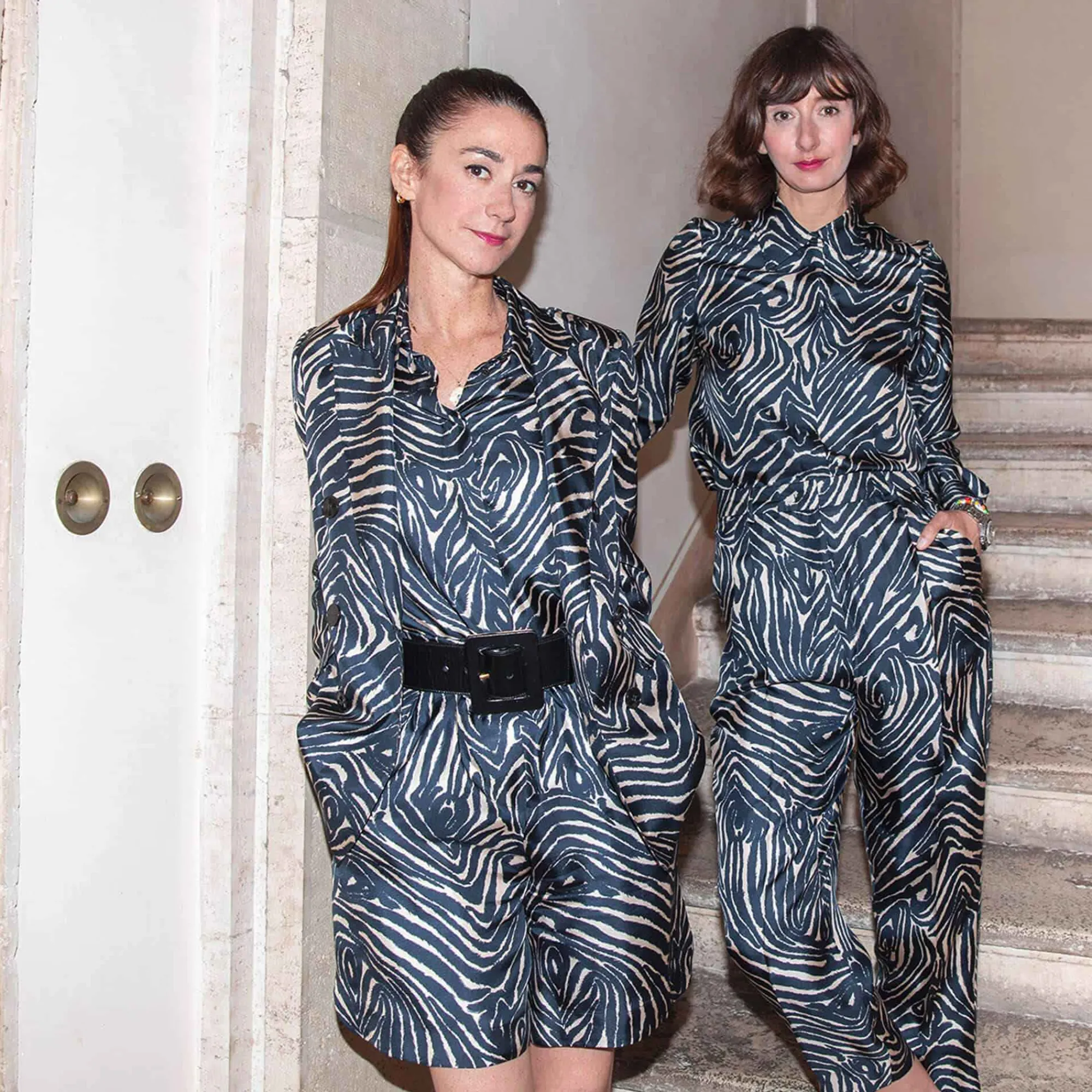 Outlet X Alberto Biani Zebra Pleated Pants Bottoms