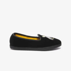 Sale X Allagiulia Artisanal Black Velvet Loafers With Embroidery For Men