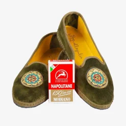 Clearance X Allagiulia Green Velvet Loafers With Embroidery For Men