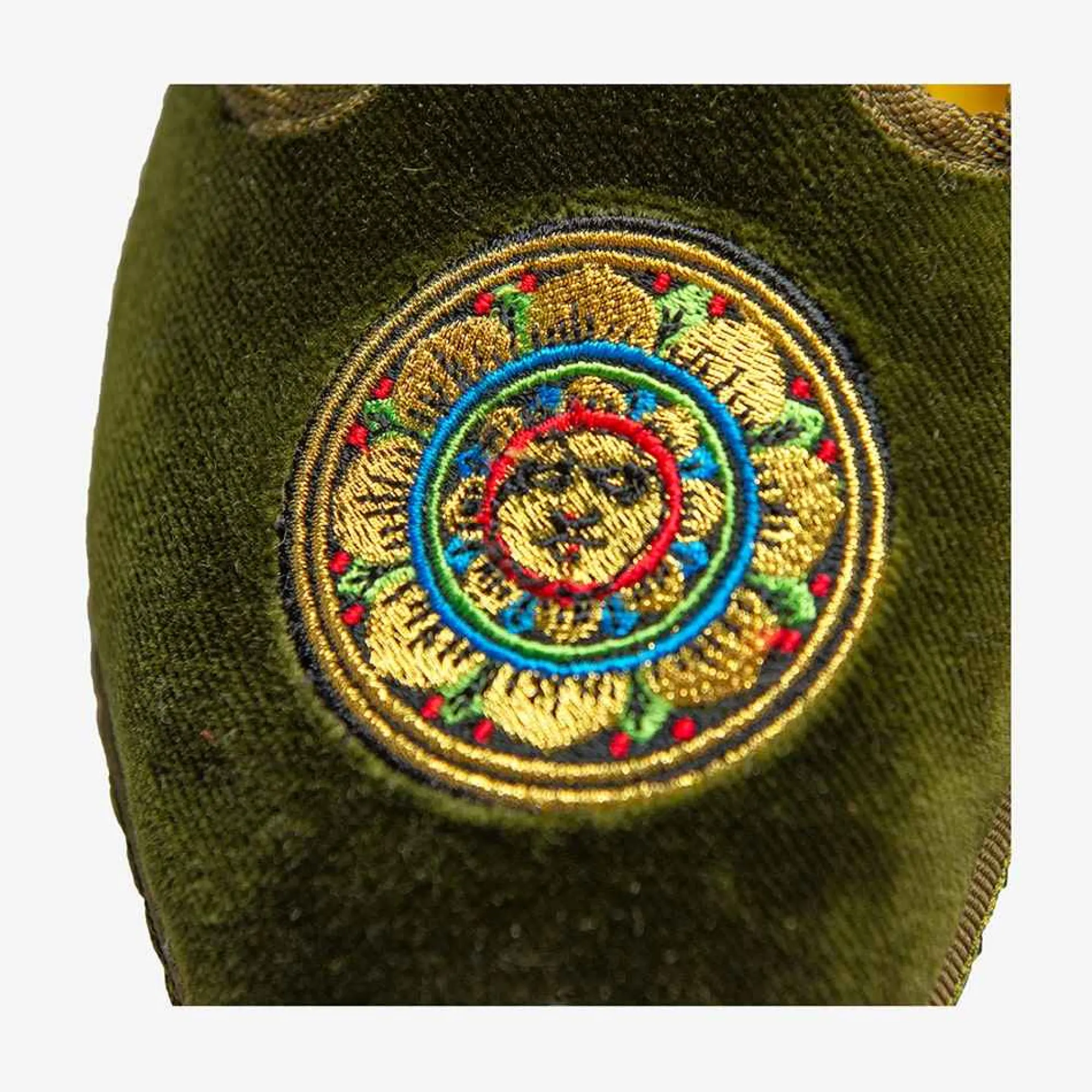 Clearance X Allagiulia Green Velvet Loafers With Embroidery For Men