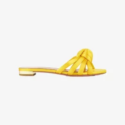 Online X Aquazzura Flat Satin - Sunshine Yellow Shoes