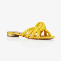 Online X Aquazzura Flat Satin - Sunshine Yellow Shoes