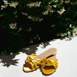 Online X Aquazzura Flat Satin - Sunshine Yellow Shoes