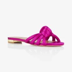 New X Aquazzura Flat Satin - Bouganvillea Shoes