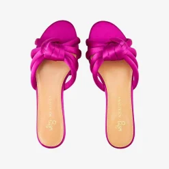 New X Aquazzura Flat Satin - Bouganvillea Shoes