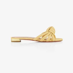 Best X Aquazzura Flat Woven Rafia - Natural Shoes
