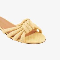 Best X Aquazzura Flat Woven Rafia - Natural Shoes