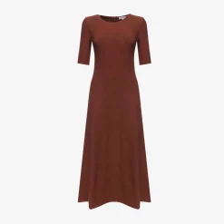 Sale X Casasola Agata Midi Dress Terracotta Dresses