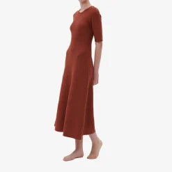 Sale X Casasola Agata Midi Dress Terracotta Dresses