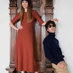 Sale X Casasola Agata Midi Dress Terracotta Dresses