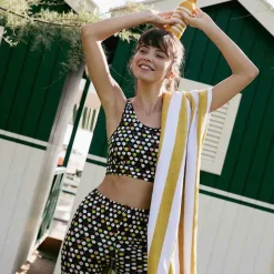 Hot X La Doublej Jazzercize Top - Ping Pong Nero Tops & T-Shirts