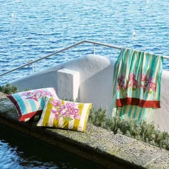 Sale X Lisa Corti Bougainvillea Mustard Stripes Baby Pillow Living Room