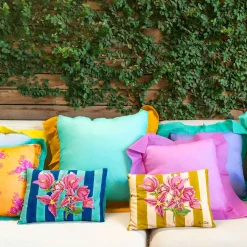 Sale X Lisa Corti Bougainvillea Mustard Stripes Baby Pillow Living Room