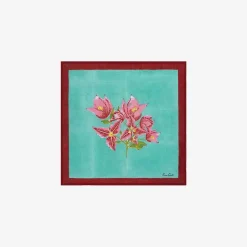 X Lisa Corti Bougainvillea White Veronese Stripes Napkin Tableware