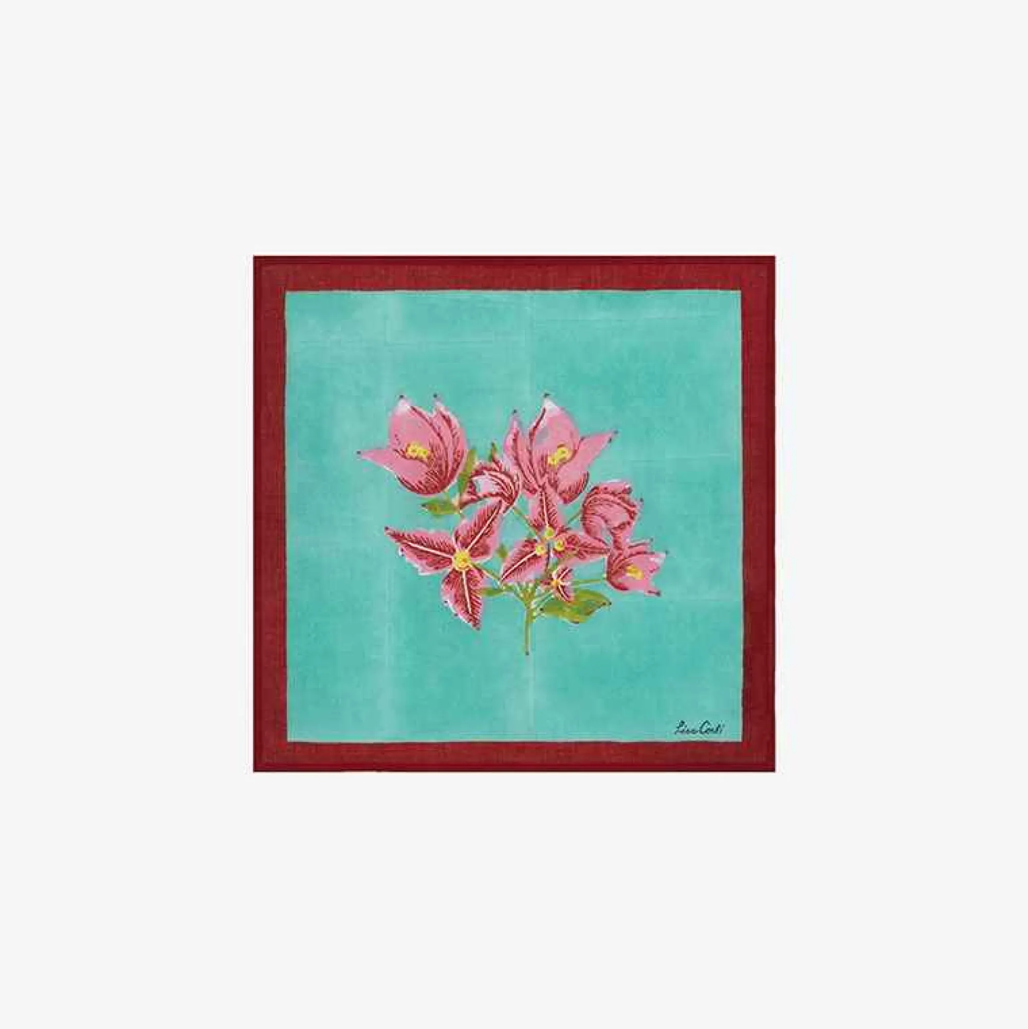 Tableware-ISSIMO X Lisa Corti Bougainvillea White Veronese Stripes Napkin