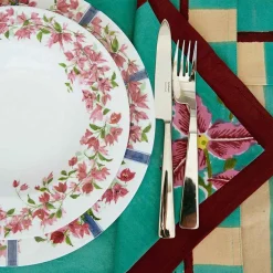 Tableware-ISSIMO X Lisa Corti Bougainvillea White Veronese Stripes Napkin