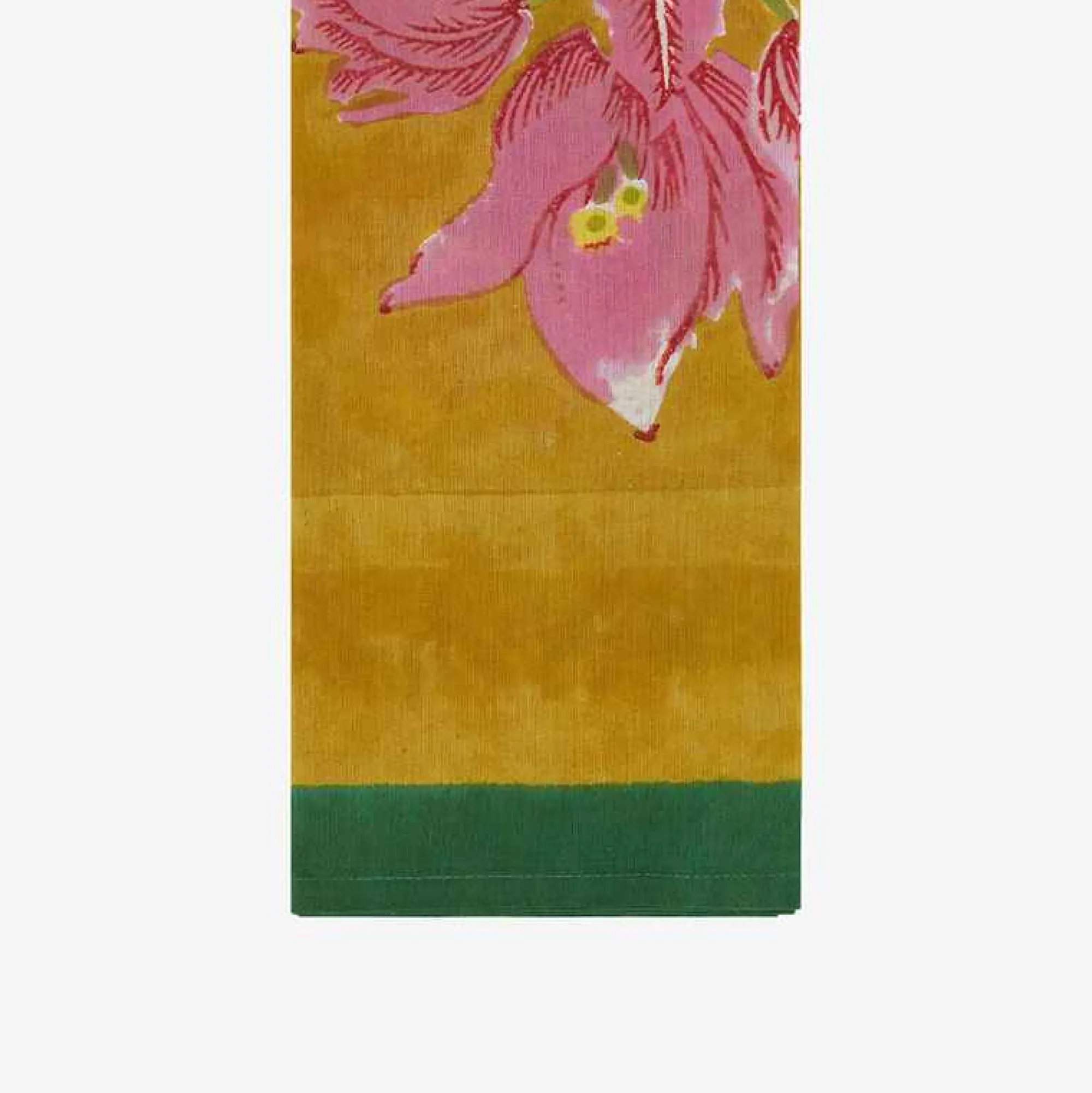 X Lisa Corti Bougainvillea Mustard Stripes Napkin Tableware