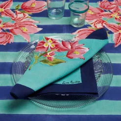 Outlet X Lisa Corti Bougainvillea Stripes Napkin Tableware