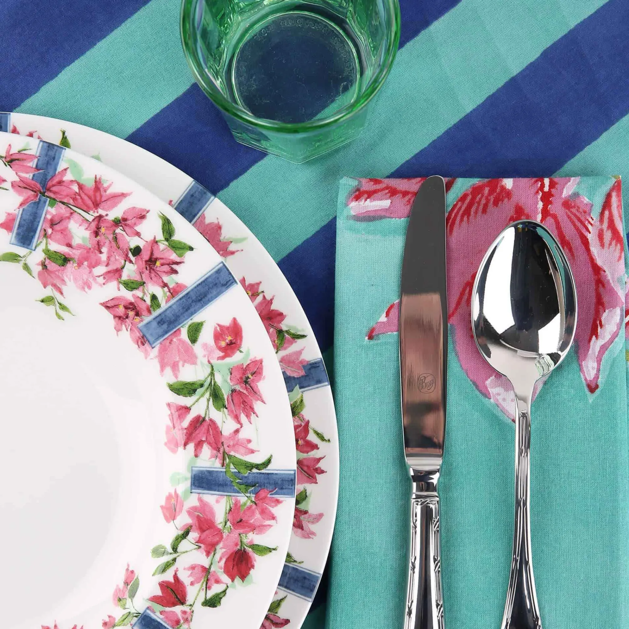 Outlet X Lisa Corti Bougainvillea Stripes Napkin Tableware