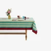 Outlet X Lisa Corti Bougainvillea White Veronese Stripes Table Cover Tableware