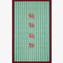 Outlet X Lisa Corti Bougainvillea White Veronese Stripes Table Cover Tableware