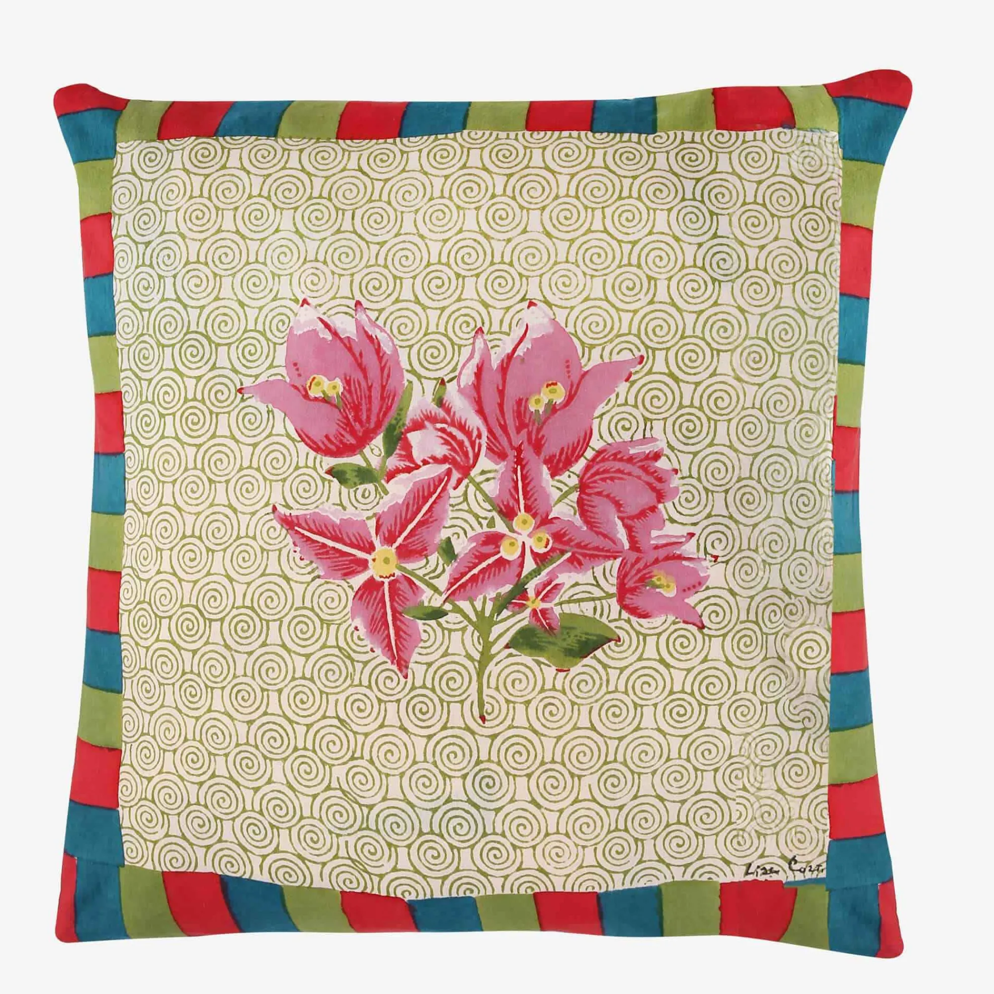 Online X Lisa Corti Bougainvillea Spiral Pillow Living Room