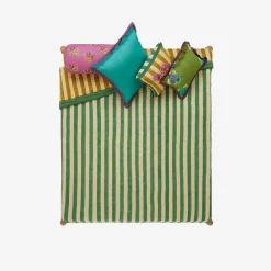 Best X Lisa Corti Bougainvillea Mustard Stripes Quilt Bedroom