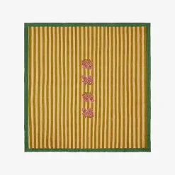 Best X Lisa Corti Bougainvillea Mustard Stripes Quilt Bedroom