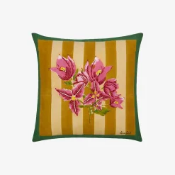 Online X Lisa Corti Bougainvillea Mustard Stripes Pillow Living Room