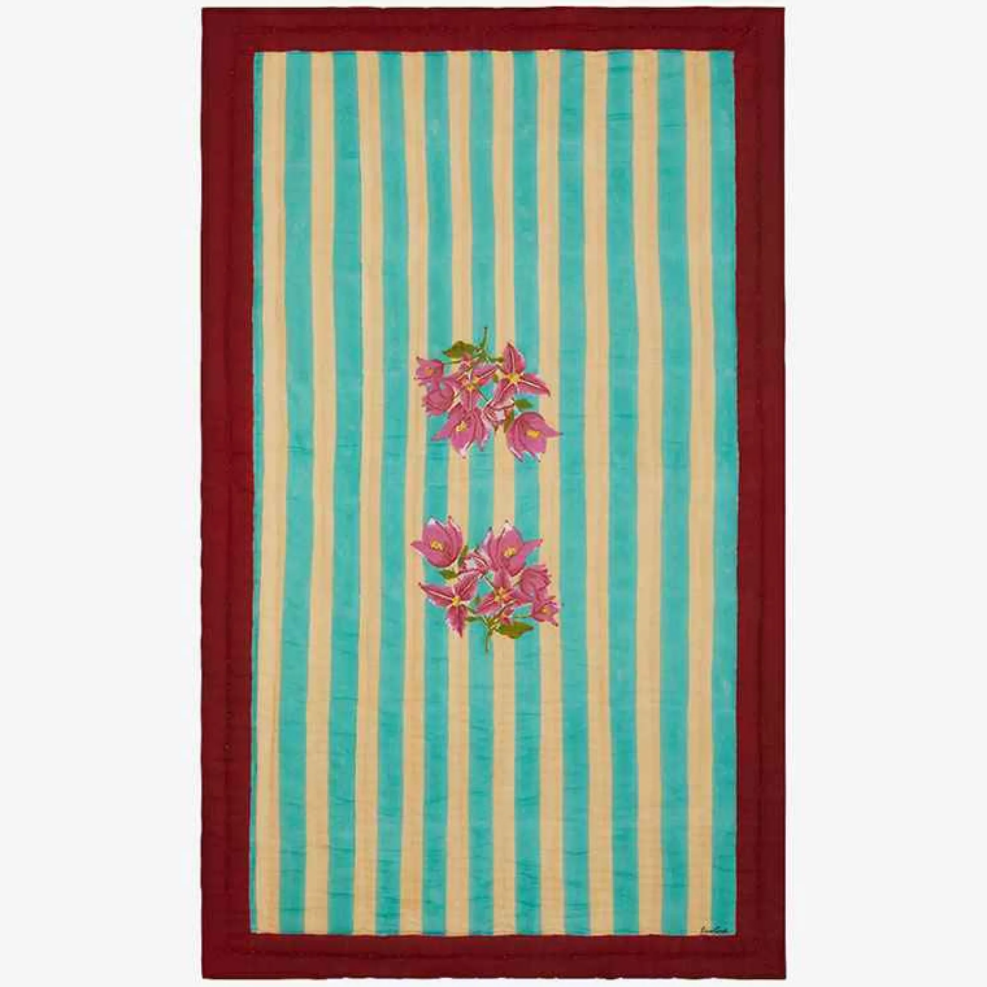 Sale X Lisa Corti Bougainvillea White Veronese Stripes Junior Quilt Bedroom