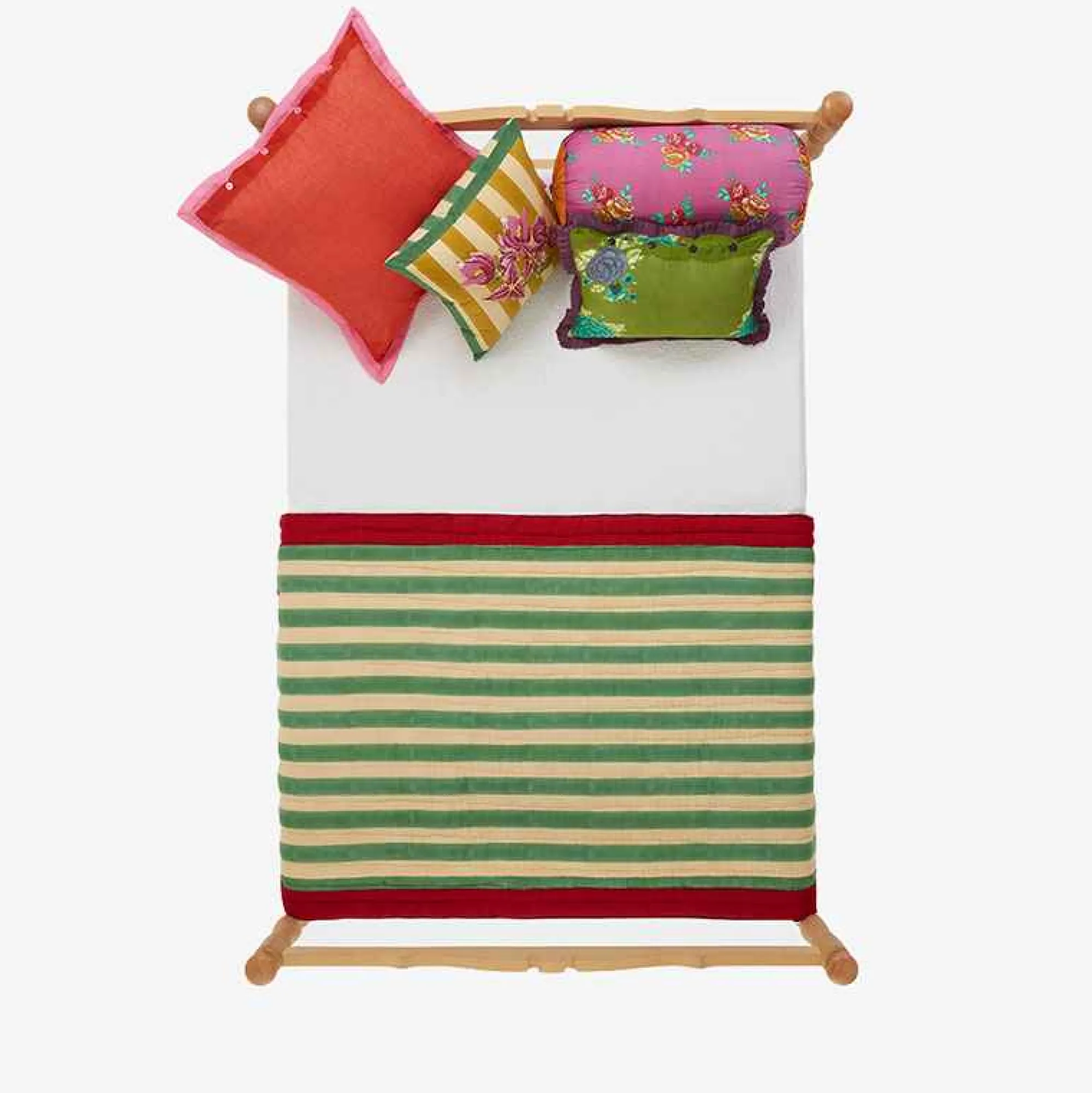 Discount X Lisa Corti Bougainvillea Mustard Stripes Junior Quilt Bedroom