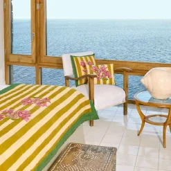 Discount X Lisa Corti Bougainvillea Mustard Stripes Junior Quilt Bedroom